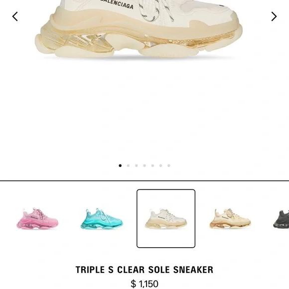 Womens Balenciaga Triple S Ice bottom sneakers!! $600 obo. $1,150 RETAIL PRICE - Picture 3 of 3